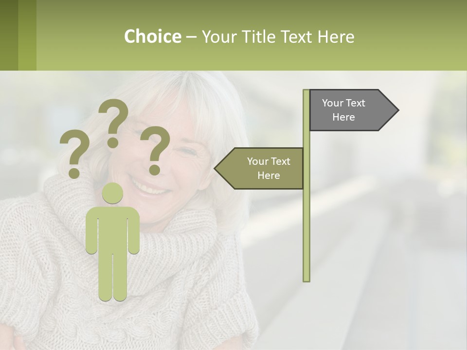 White Hair Looking At Camera Beautiful PowerPoint Template