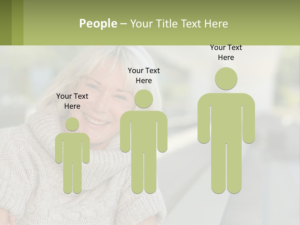 White Hair Looking At Camera Beautiful PowerPoint Template