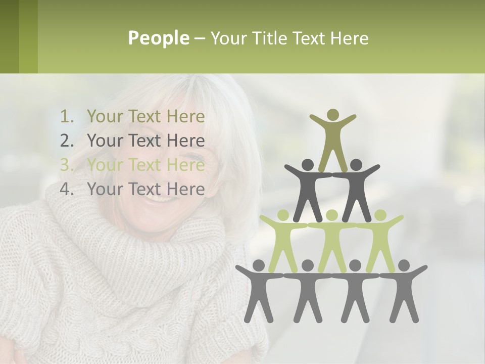 White Hair Looking At Camera Beautiful PowerPoint Template