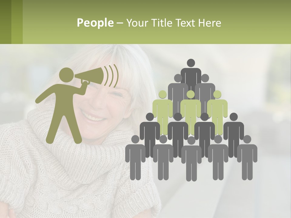 White Hair Looking At Camera Beautiful PowerPoint Template