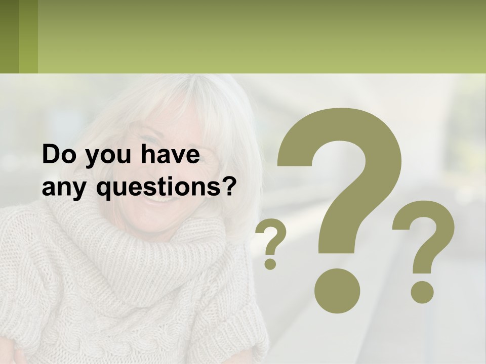 White Hair Looking At Camera Beautiful PowerPoint Template