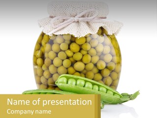 Pea Vegetables Glass PowerPoint Template