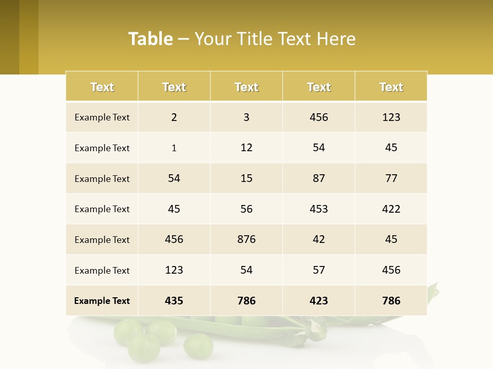 Pea Vegetables Glass PowerPoint Template
