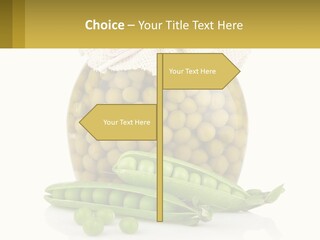 Pea Vegetables Glass PowerPoint Template