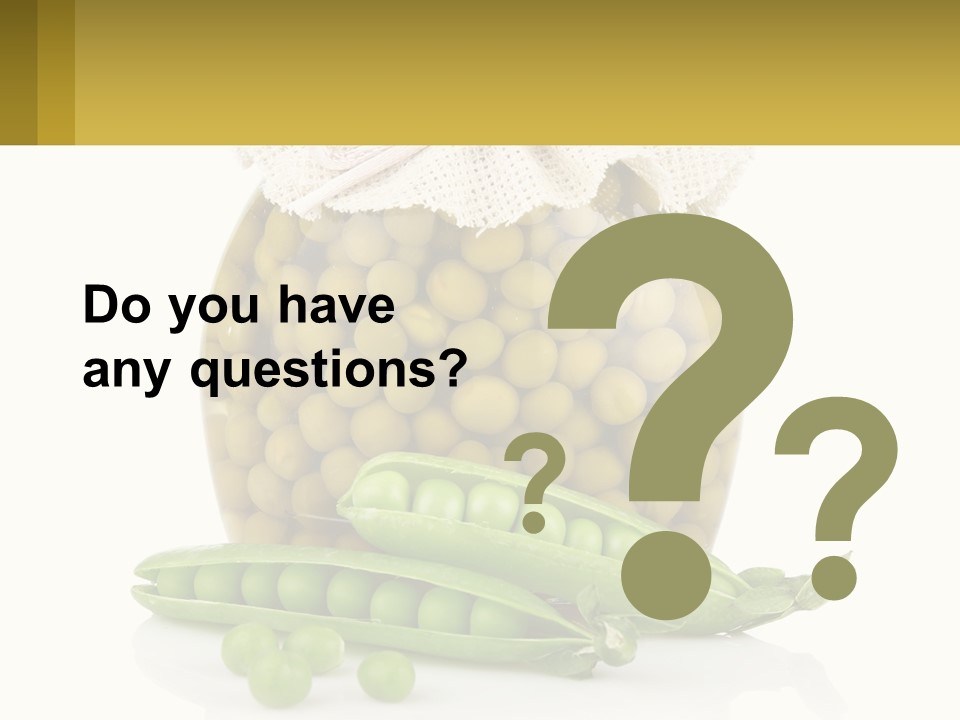 Pea Vegetables Glass PowerPoint Template