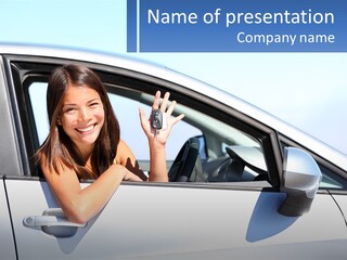 Girl Teen Car Keys PowerPoint Template