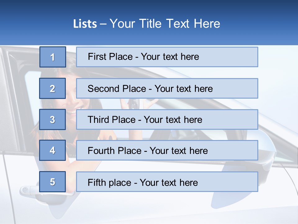 Girl Teen Car Keys PowerPoint Template