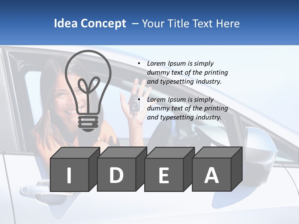 Girl Teen Car Keys PowerPoint Template