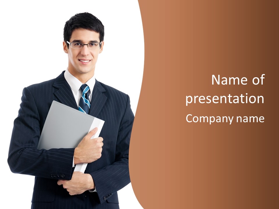 Contract White Businessman PowerPoint Template