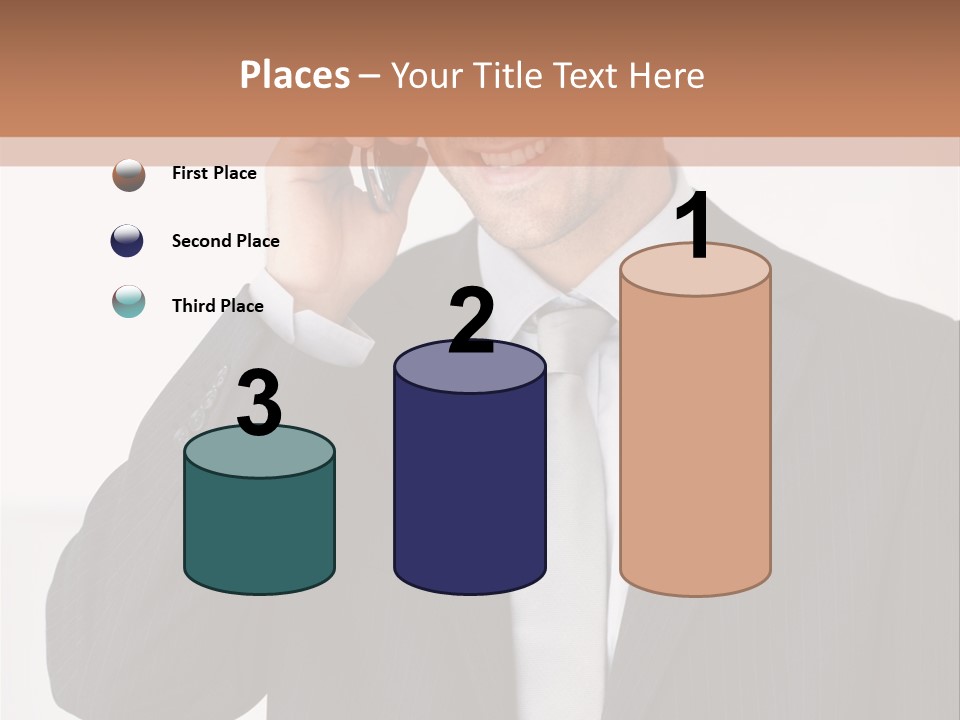 A Man In A Suit Talking On A Cell Phone PowerPoint Template