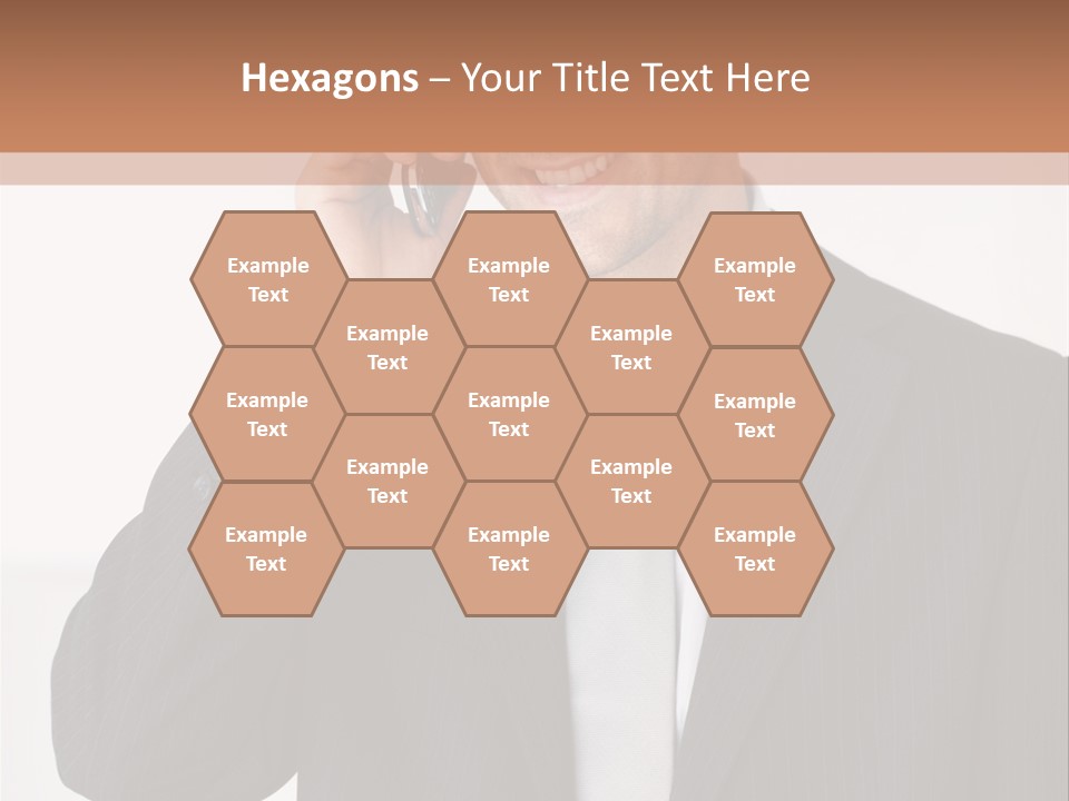 A Man In A Suit Talking On A Cell Phone PowerPoint Template