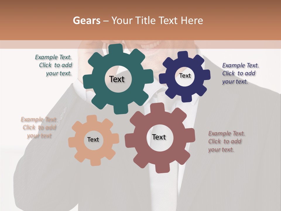 A Man In A Suit Talking On A Cell Phone PowerPoint Template