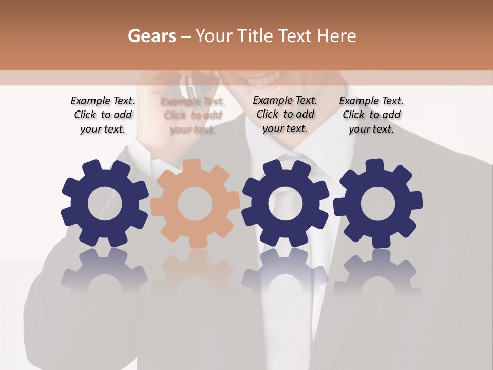 A Man In A Suit Talking On A Cell Phone PowerPoint Template