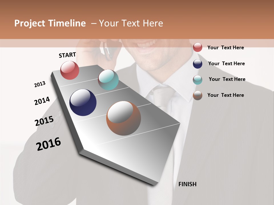 A Man In A Suit Talking On A Cell Phone PowerPoint Template