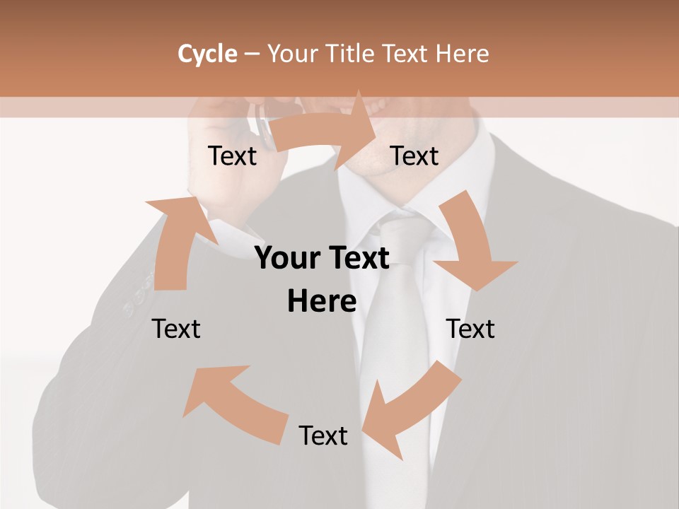 A Man In A Suit Talking On A Cell Phone PowerPoint Template