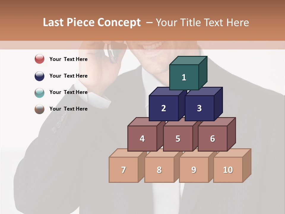 A Man In A Suit Talking On A Cell Phone PowerPoint Template