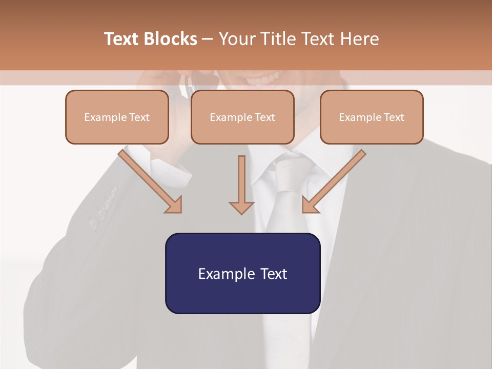 A Man In A Suit Talking On A Cell Phone PowerPoint Template