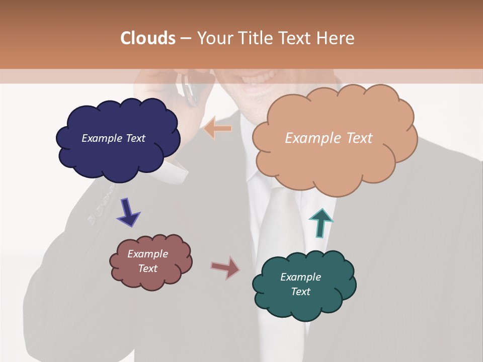 A Man In A Suit Talking On A Cell Phone PowerPoint Template