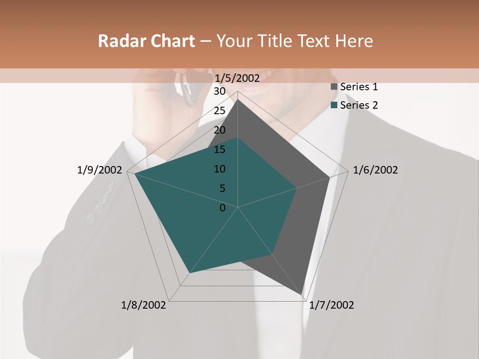 A Man In A Suit Talking On A Cell Phone PowerPoint Template