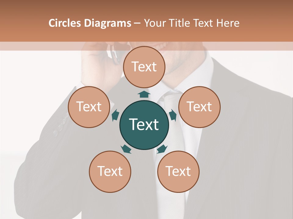 A Man In A Suit Talking On A Cell Phone PowerPoint Template