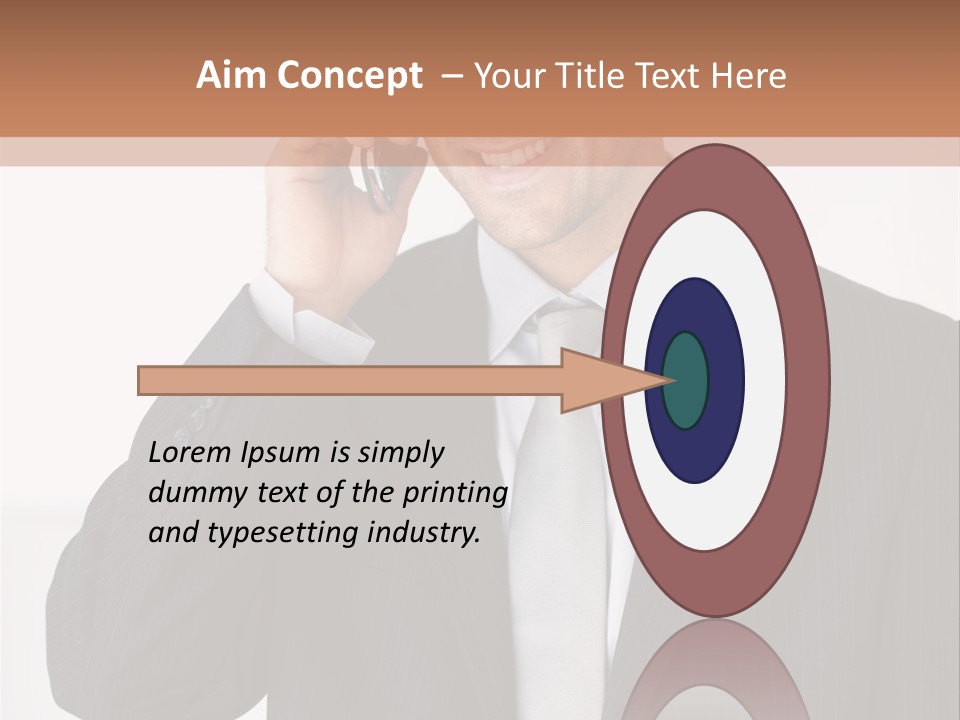 A Man In A Suit Talking On A Cell Phone PowerPoint Template