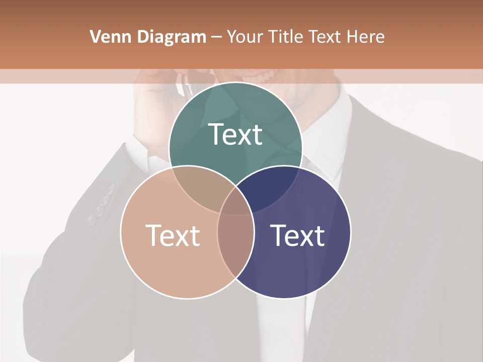 A Man In A Suit Talking On A Cell Phone PowerPoint Template