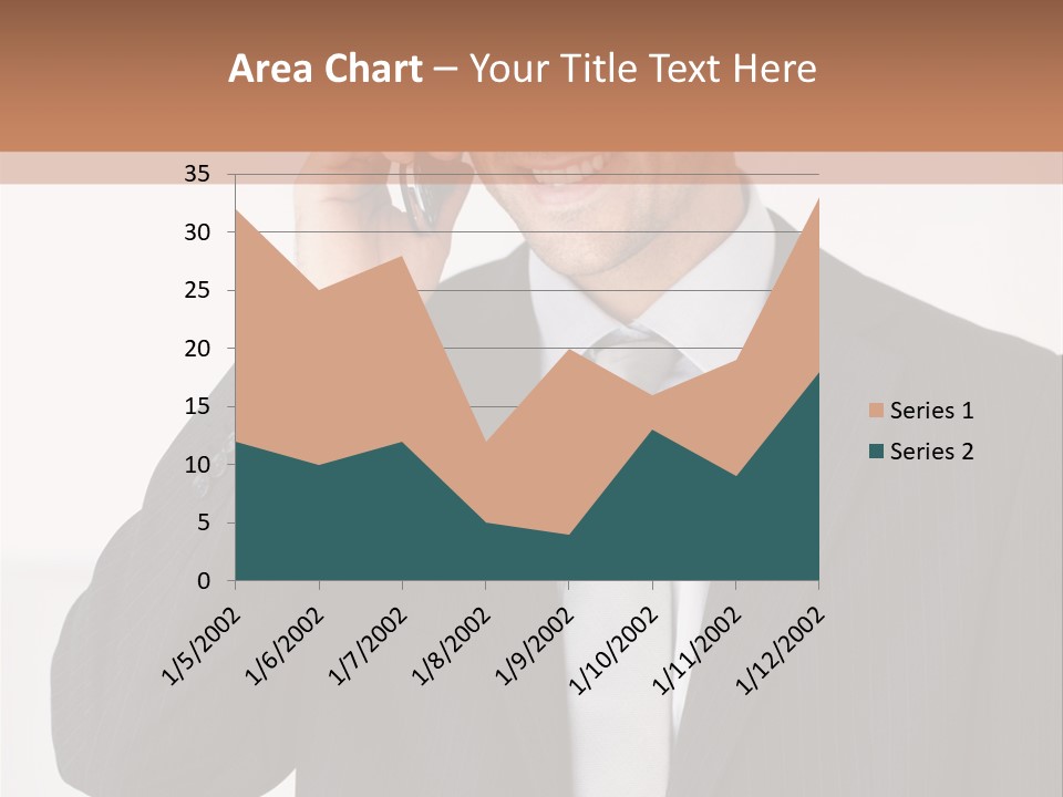 A Man In A Suit Talking On A Cell Phone PowerPoint Template