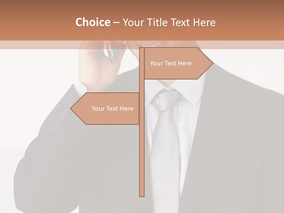 A Man In A Suit Talking On A Cell Phone PowerPoint Template