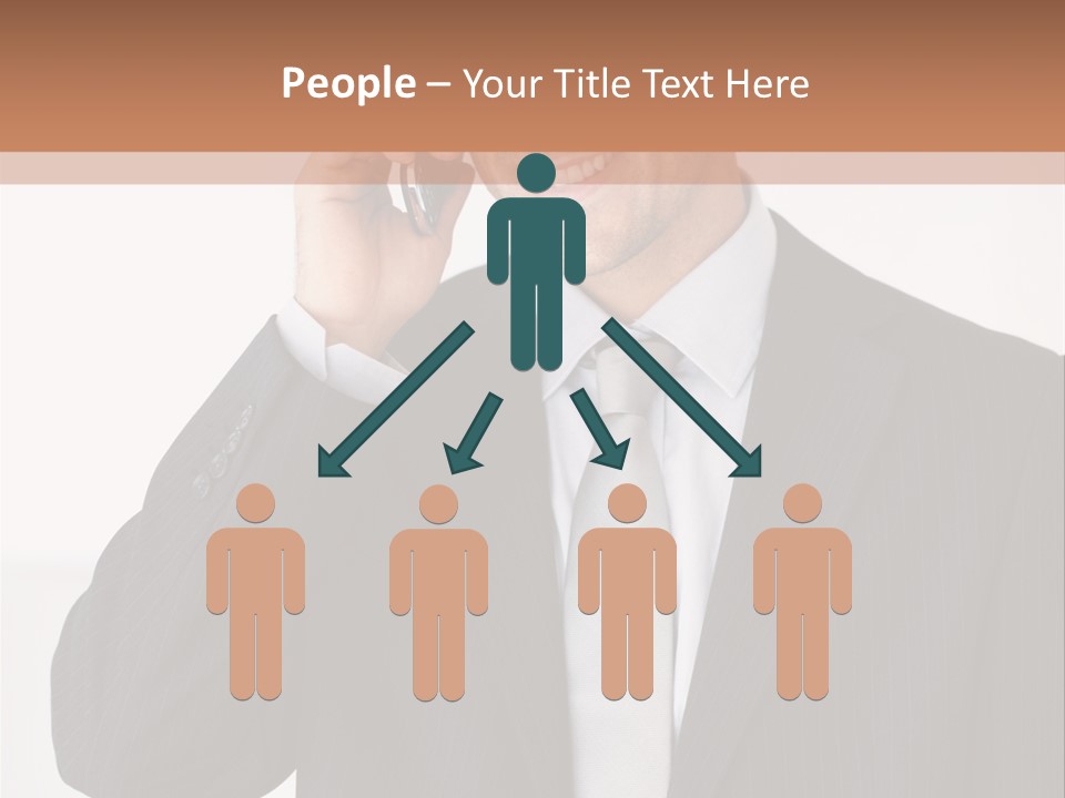 A Man In A Suit Talking On A Cell Phone PowerPoint Template