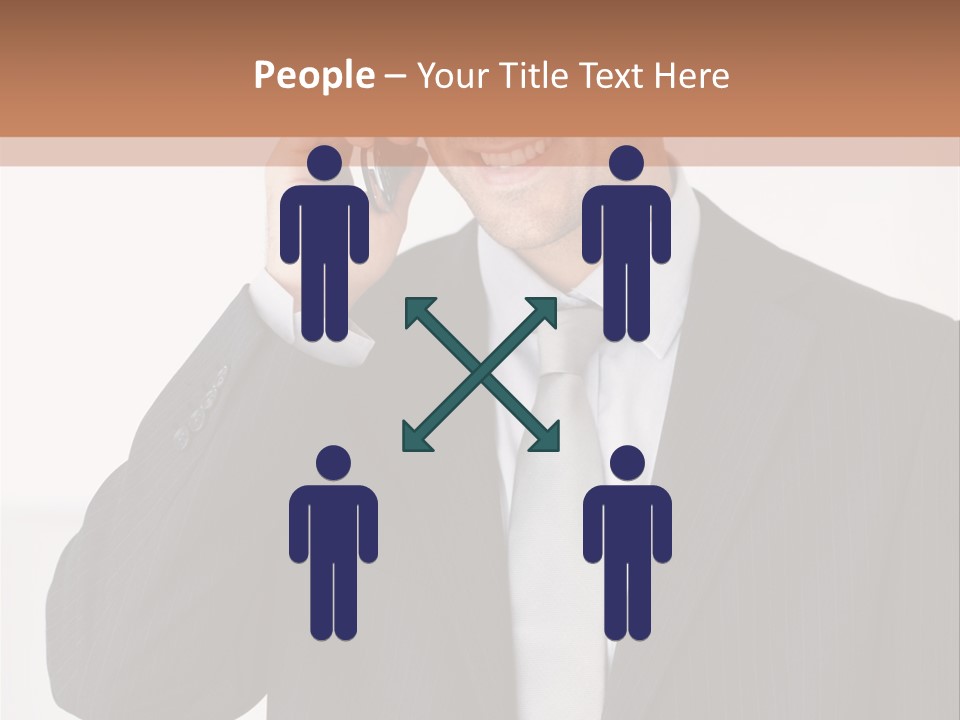 A Man In A Suit Talking On A Cell Phone PowerPoint Template
