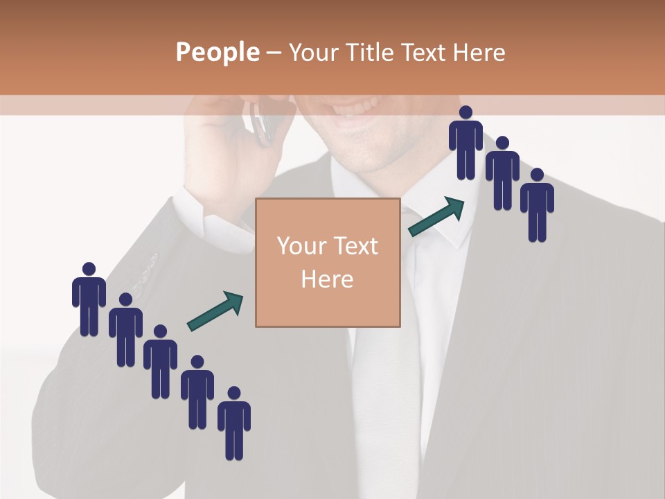 A Man In A Suit Talking On A Cell Phone PowerPoint Template