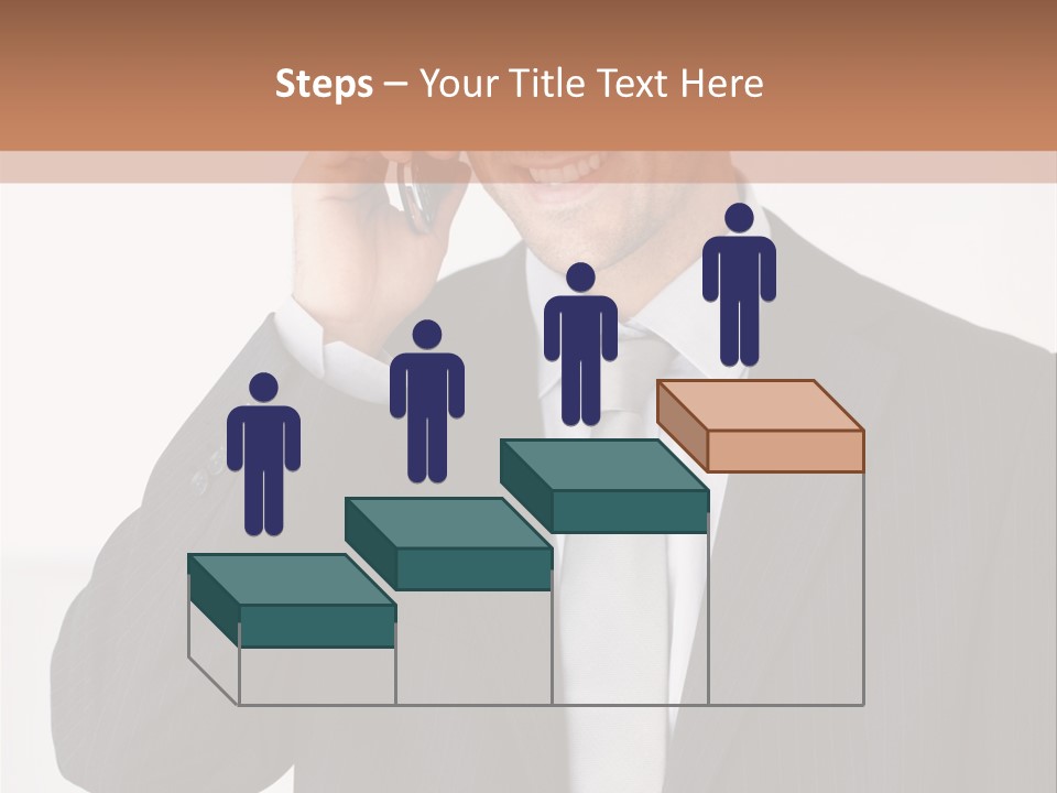 A Man In A Suit Talking On A Cell Phone PowerPoint Template