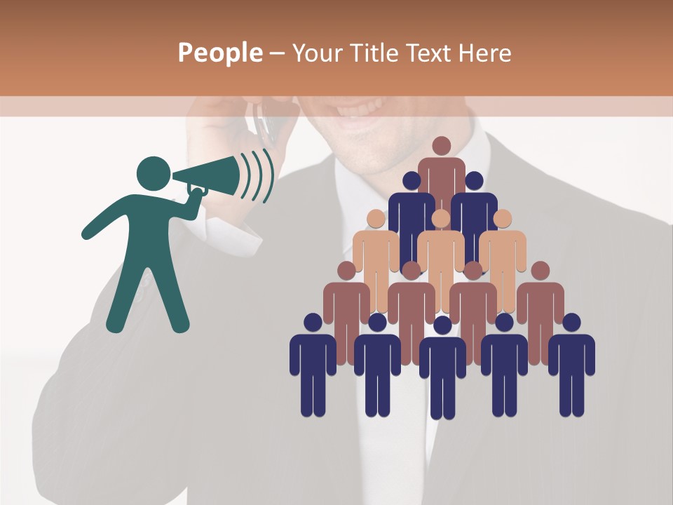 A Man In A Suit Talking On A Cell Phone PowerPoint Template