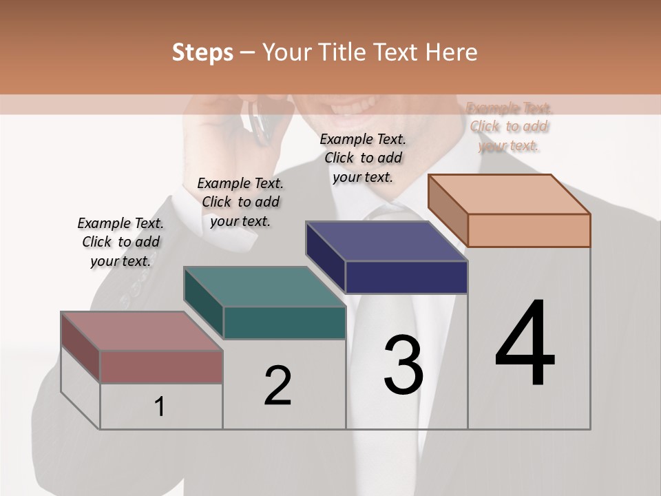 A Man In A Suit Talking On A Cell Phone PowerPoint Template