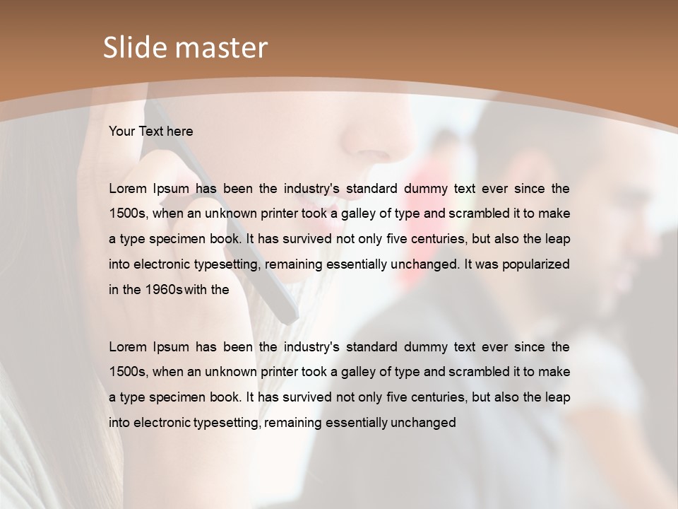 Company Sitting Customer Service PowerPoint Template