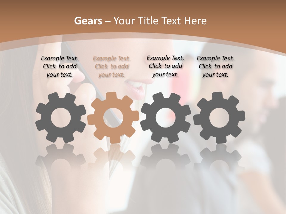 Company Sitting Customer Service PowerPoint Template