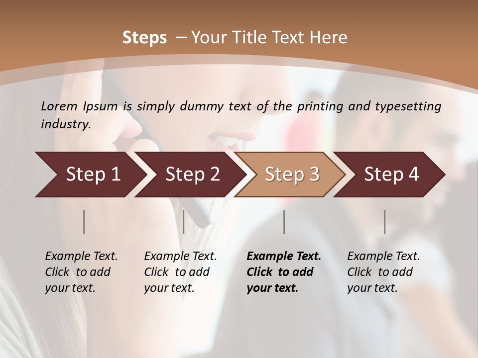 Company Sitting Customer Service PowerPoint Template