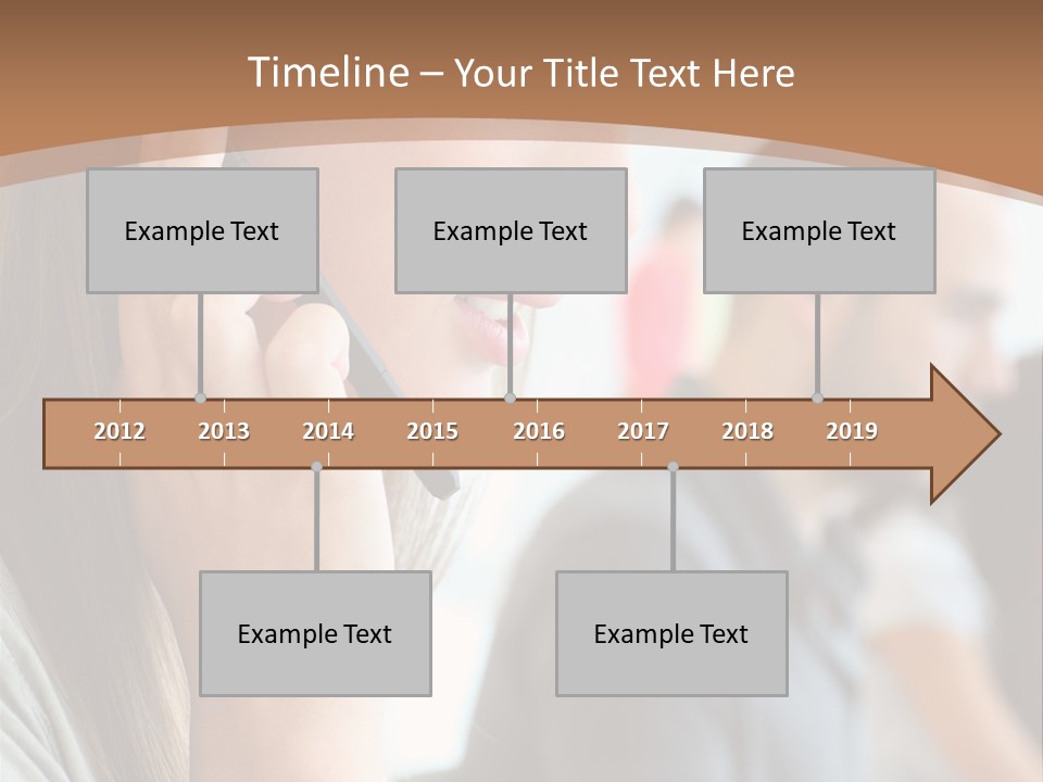 Company Sitting Customer Service PowerPoint Template