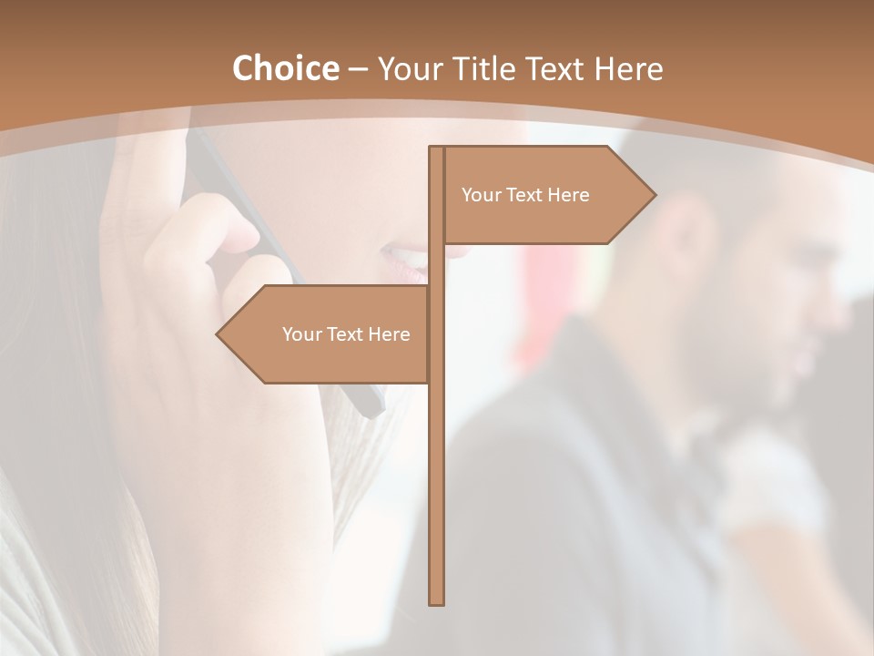 Company Sitting Customer Service PowerPoint Template