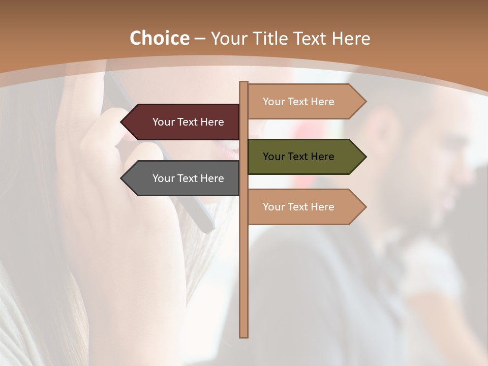 Company Sitting Customer Service PowerPoint Template