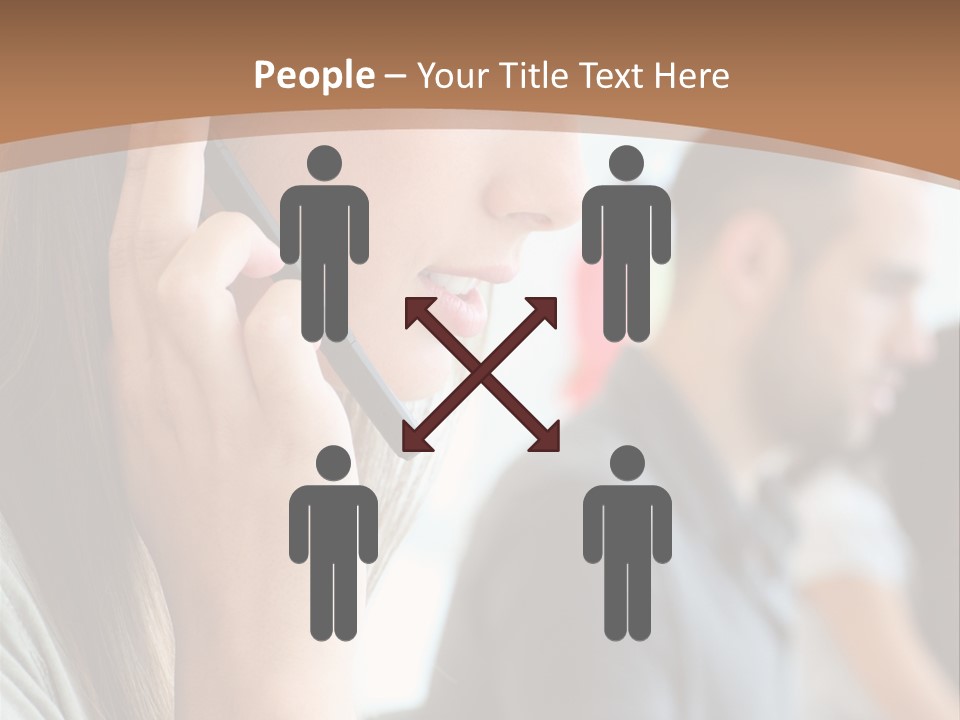 Company Sitting Customer Service PowerPoint Template