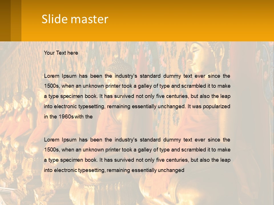 Statue Gold Ayuthaya PowerPoint Template