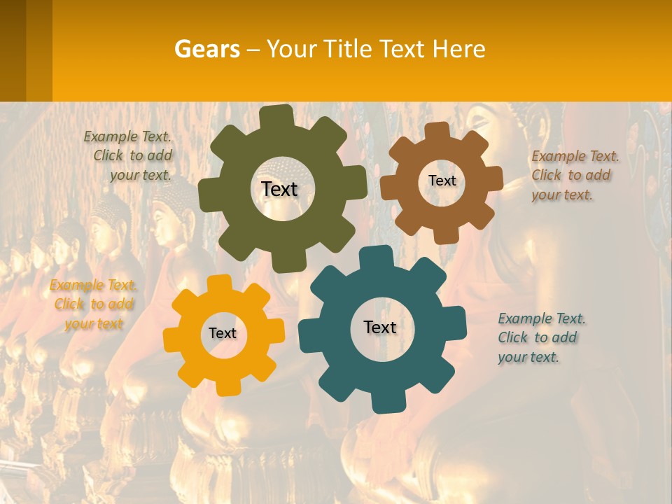 Statue Gold Ayuthaya PowerPoint Template