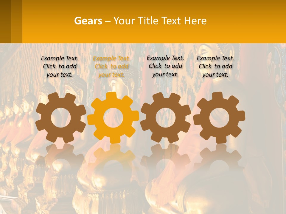 Statue Gold Ayuthaya PowerPoint Template