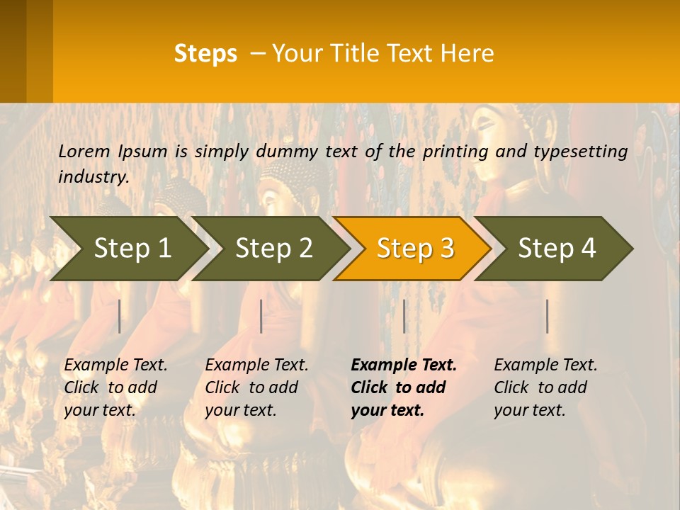 Statue Gold Ayuthaya PowerPoint Template