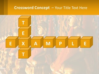 Statue Gold Ayuthaya PowerPoint Template