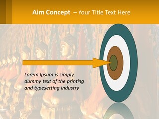 Statue Gold Ayuthaya PowerPoint Template