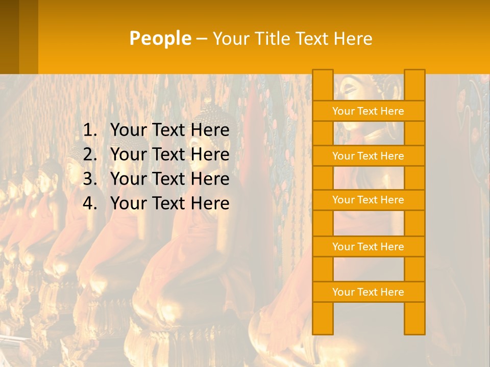 Statue Gold Ayuthaya PowerPoint Template