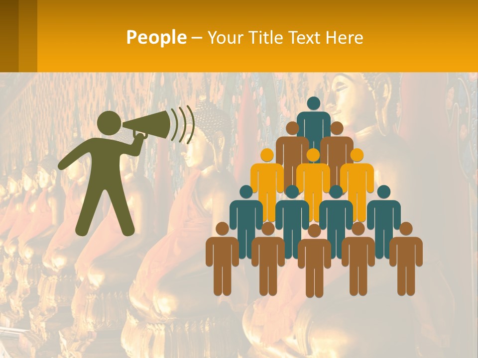 Statue Gold Ayuthaya PowerPoint Template