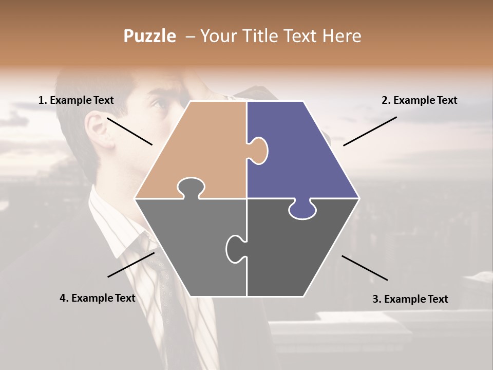 Blue Sky Home Human Hand PowerPoint Template